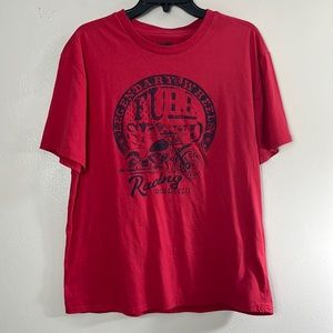 Comp man biker racing Tee shirt Men's Size L Red Short Sleeves